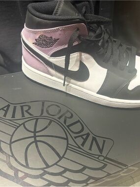 Jordan Mid-Top Sneakers in Purple, Black & White